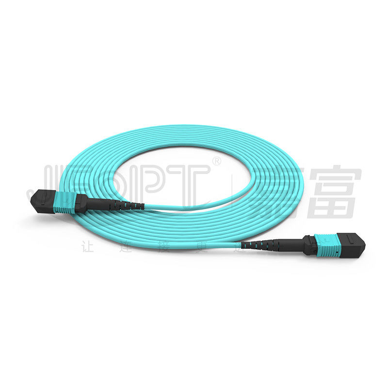 12 гибкий провод полярности b Aqua кабеля мультимодных 50/125 3.0mm LSZH хобота ядра MPO