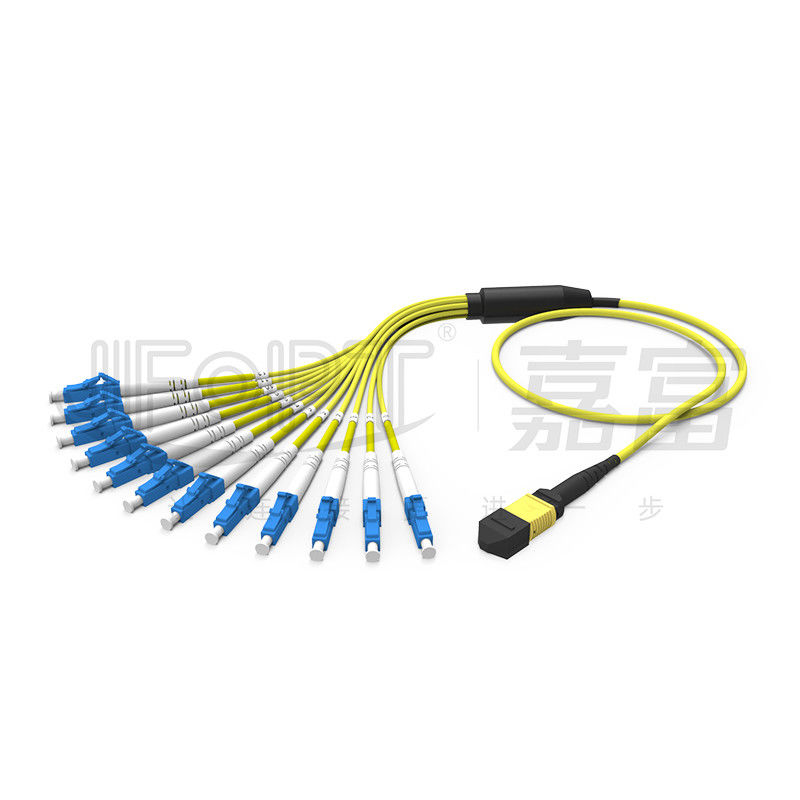 12 волокна Aqua кабеля MPO-LC/SC/FC/ST мультимодный 50/125 3.0mm LSZH проламывания MPO