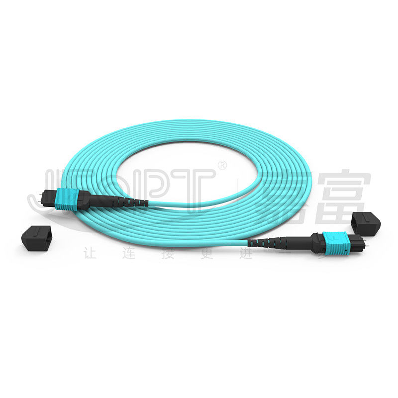12 Ядер Скорость MPO Patch Cord Аква цвет для подключения к центру обработки данных 10G Мультимодный OM3 Волоконно-оптический патч-корд