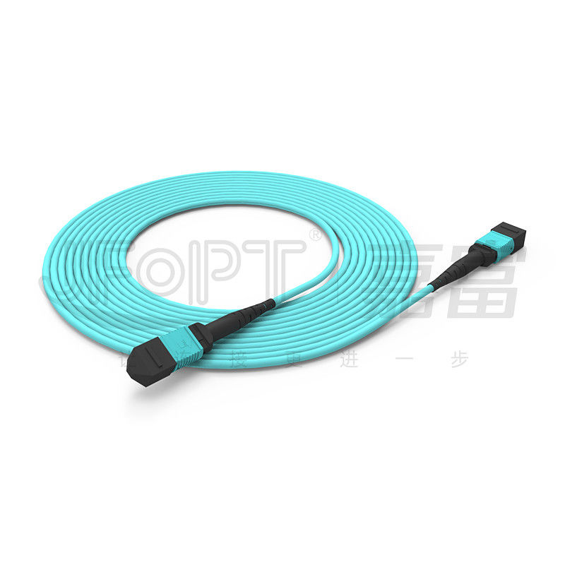 MPO-MPO трубный кабель Aqua Round Boot Fiber Optic Pigtail Patch Cord для универсальных сетевых решений