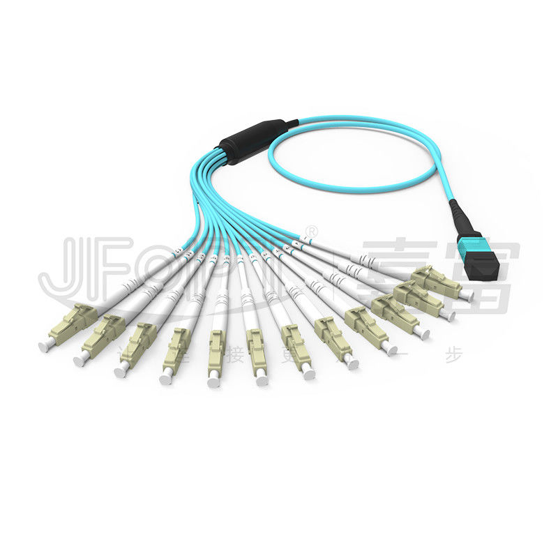 MPO Patch Cord OM3 OM4 MPO-LC Breakout Cable 1 3 5 10 метров LSZH/PVC Jacket 850/1300nm Аква
