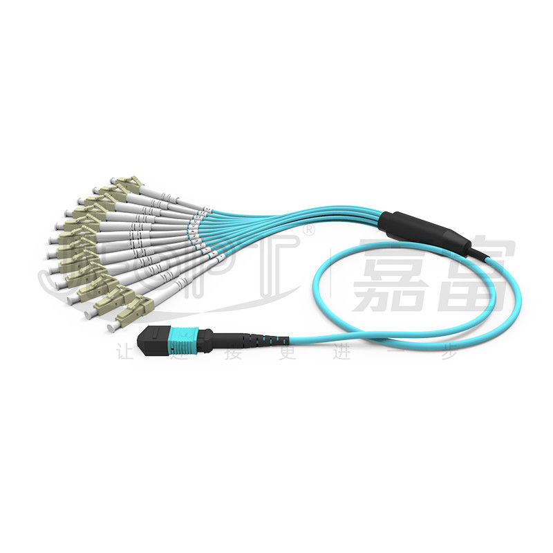 MPO Patch Cord OM3 OM4 MPO-LC Breakout Cable 1 3 5 10 метров LSZH/PVC Jacket 850/1300nm Аква