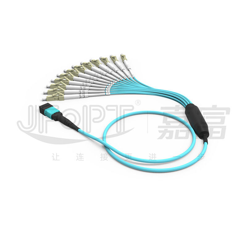 MPO Patch Cord OM3 OM4 MPO-LC Breakout Cable 1 3 5 10 метров LSZH/PVC Jacket 850/1300nm Аква