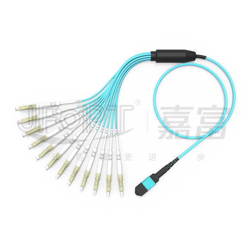 MPO Patch Cord OM3 OM4 MPO-LC Breakout Cable 1 3 5 10 метров LSZH/PVC Jacket 850/1300nm Аква