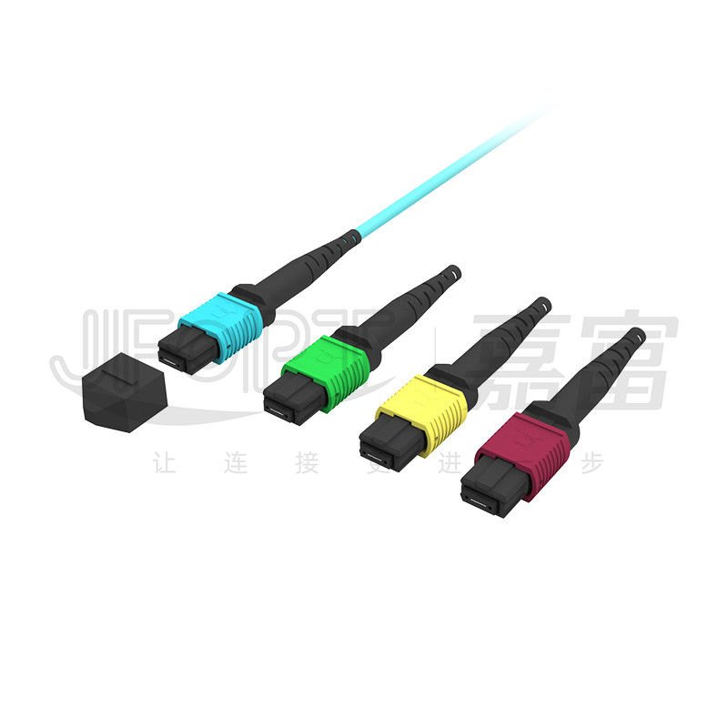 MPO Patch Cord OM3 OM4 MPO-LC Breakout Cable 1 3 5 10 метров LSZH/PVC Jacket 850/1300nm Аква